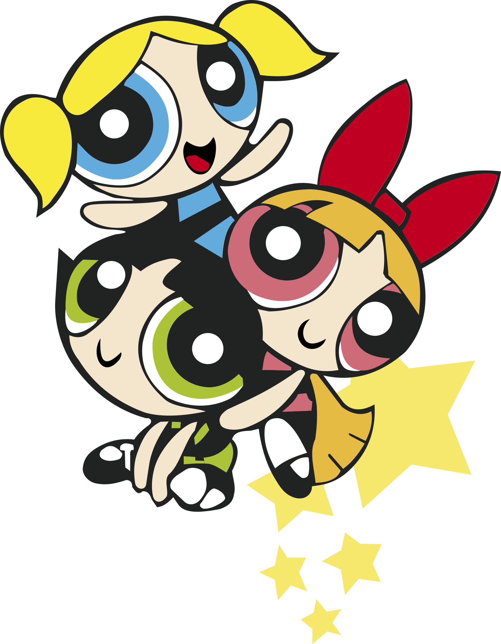 Powerpuff Girls 4 Clean Stencil Svg Design File Free Vectors